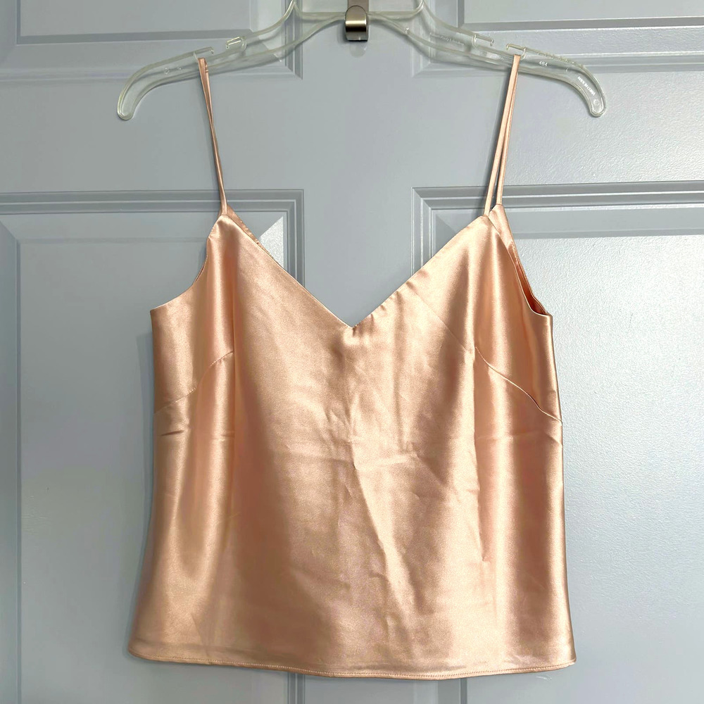 JENNY YOO COLLECTION Satin Cream Silk Strap Camisole Tank Size 4 NWoT - Picture 2 of 5